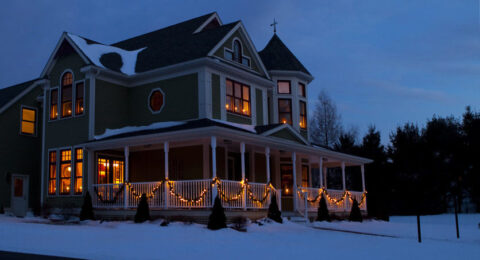 Victorian House at Christmastime